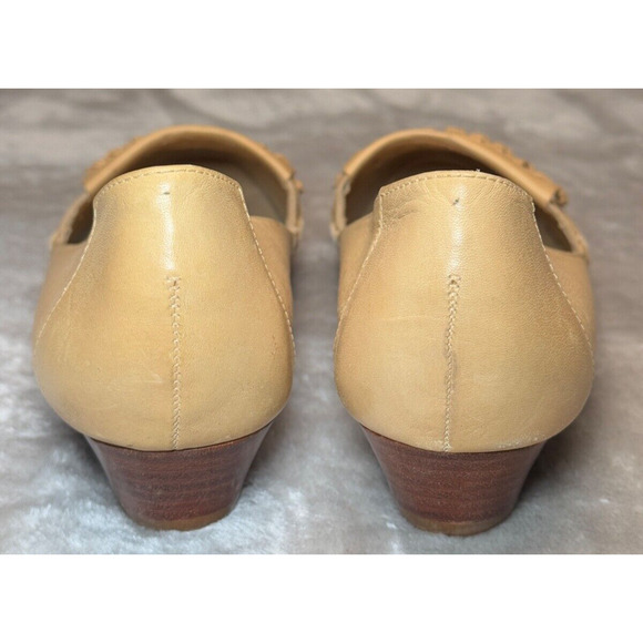 9West Vintage Maureen Tan Leather Tassel Detail Wedge Pumps Womens 10 Brazil - Picture 4 of 7